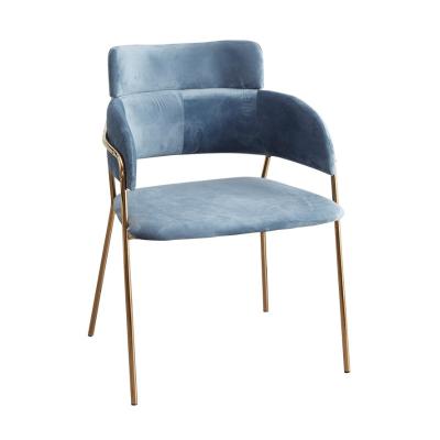 China Modern Dining Chair Stool Cafe Iron High Dining Chair Velvet Fabric Comfortable Leisure Restaurant Waiting Chair for sale