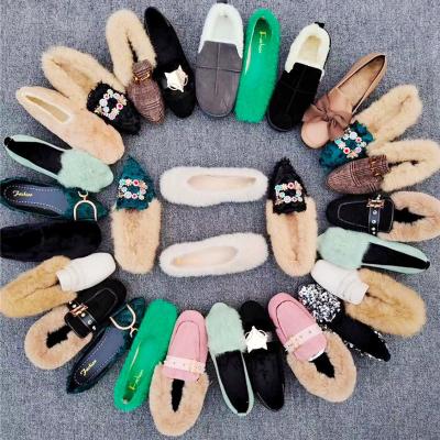 China Lots of plush cheap ladies plush women's shoes heel wholesale ladies fashion cheap shoes casual shoes for sale