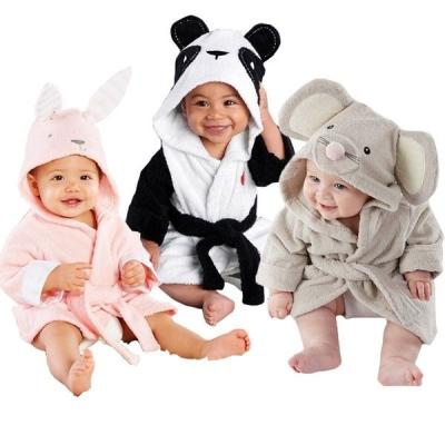 China Custom Cute 100% Animal Baby Ultra Plush Cotton QUICK DRY Bathrobe Baby Robe for sale