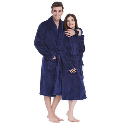 China QUICK DRY Lounge Long Robes for Family Couples Fleece Pajamas Flannel Soft Warm Winter Bathrobe for sale