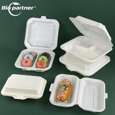 China Pack 7 Inch 3 Compartment Microwavable Bento Dish Disposable Lunch Box AF16 20 for sale