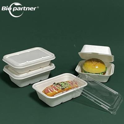 China Bio 400ml AL6 Compartment Microwavable Degradable Bamboo Disposable Hot Food Container With Lid for sale