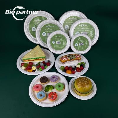 China Manufacturer Takeaway Sugarcane Tray Biodegradable Plates Disposable Bagasse Wedding for sale