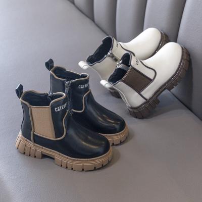 China Anti-slippery girls' Martin Boots Children's soft soled short boots 2022 autumn and winter new girl's plush boots fashion English wind for sale