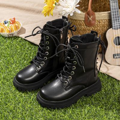 China 2022 Autumn Anti-slippery Girls' Boots and Winter New Ermian Children's Martin Boots with Soft Suede Sole Middle and Big Children's English for sale