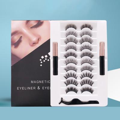 China Qingdao Factory Natural Long Price 10 In 1 Magnetic Eyelashes 5 Magnet Private Label 2020 Newest Magnetic Eyelashes for sale