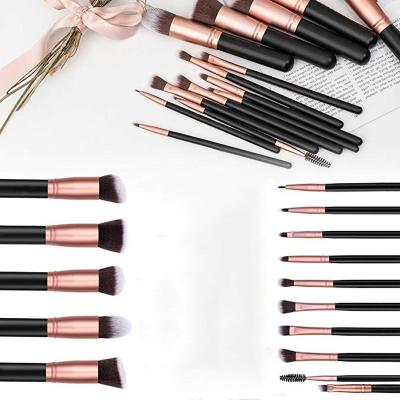 China Angular Blush Factory Price New Trending Wholesale Make Up Brush Set Solid Wooden Handle Synthetic Fiber Super Soft Makeup Brushes for sale