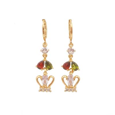 China TRENDY Jewelry Wholesale New Design Crown Zircon Earrings Women Earrings Fashion Jewelry Earrings for sale