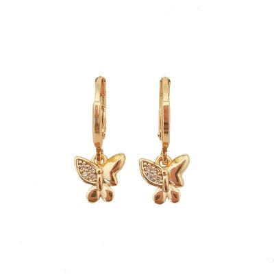 China TRENDY Jewelry wholesale high-quality 18k gold-plated butterfly fashion jewelry earrings and delicate earrings for sale