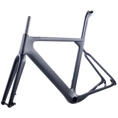 China Mountain Bikes Post Mount 160mm Disc Brake Gravel Bicycle Frame S/M/L Carbon Gravel Bike Frame QR Or Thru Axle for sale