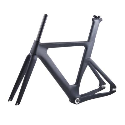 China Track Bikes OEM carbon fiber bicycle frameset 49cm 51cm 54cm 57cm 700c carbon track bike frame for sale