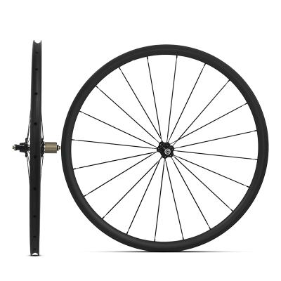 China Road Bikes 30mm Depth Carbon Bike Wheels Toray T800 U Shape Anvil Carbon Fiber Road Bicycle Wheelset for sale