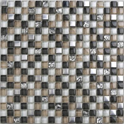 China Glass Mosaic Wall Slabs Small Square Parquet Chips Moonlight Kitchen Backsplash Slab for sale