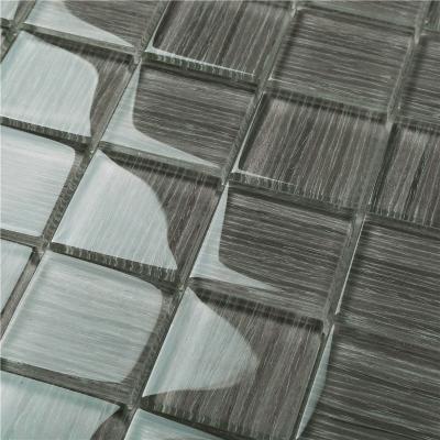 China Mozaik Wholesale Green Bathroom Decoration Backsplash Kitchen Country Mosaics Pattern Glass Wooden Mosaic Tile for sale