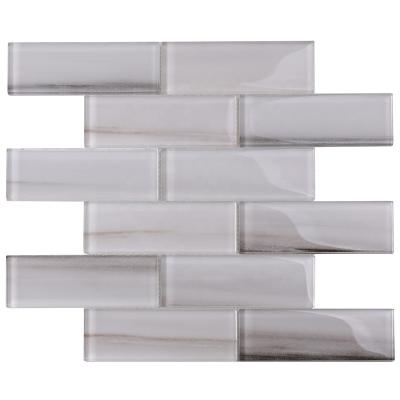 China Modern Super White Glass Subway Tile Kitchen Wall Mosaic For Sale for sale