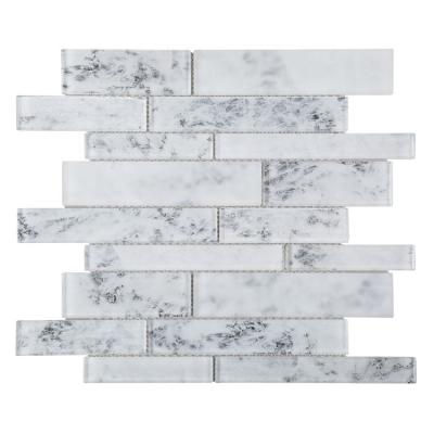 China Modern Stain MH-31-60 Various Chip Sizes Strip Lavatory Glass Mosaic Tiles for sale