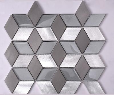 China Modern Aluminum 3D Metal Mosaic Wall Tile For Kitchen Backsplash for sale