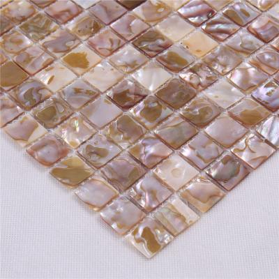 China MEDITERRANEAN SEA high quality design natural shell brown pearl mosaics tile for bathroom wall decoration for sale