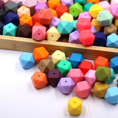 China 100% Factory Direct Sales Silicone Octagonal Silicone Beads 17mm Hexagon Beads Baby Accessories Nipple Chain Beads DIY for sale