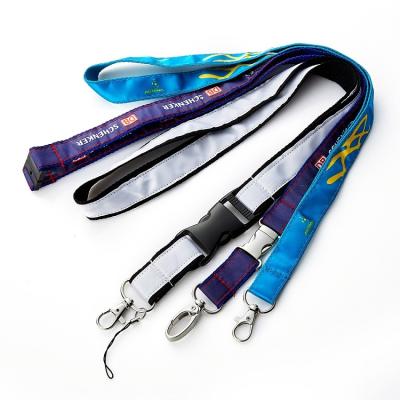 China Fashionable Wholesale Custom Double Layer Satin Lanyard Logo for ID Card Holder for sale