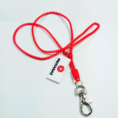 China Fashiontable customize plastic zipper lanyard for sale