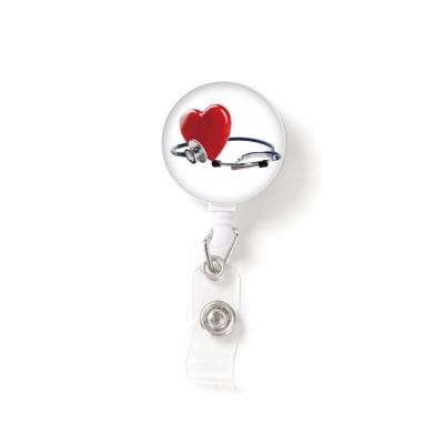 China Nurse Badge Holder Good Quality Retractable Reel Pull ID Card Badge Holder With Customized Logo for sale