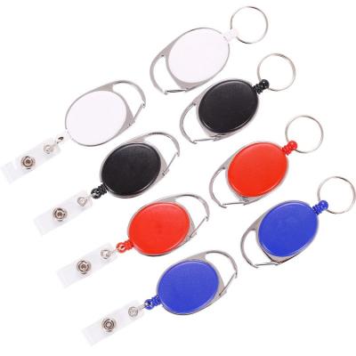 China Nurse Badge Holder Heavy Duty Oval Yo-Yo Retractable Empty Badge Reel With Hook for sale