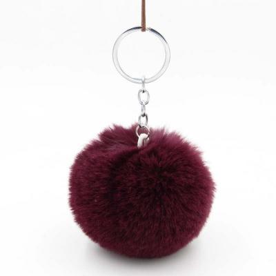 China Eco-Friendly Plush Pompom Plush Fur Ball Key Chain Key Chain for sale