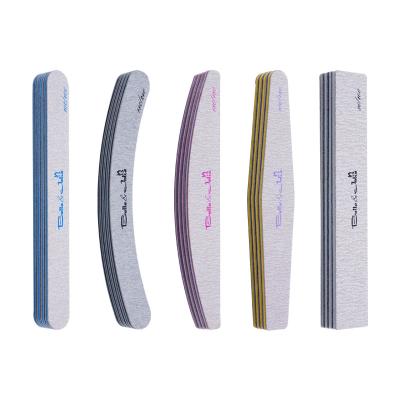 China Eco-friendly Wholesale Professional Custom Printed Logo Private Label 80/80 100/100 100/180 240 Grit Zebra Sandpaper Emery Nail File for sale