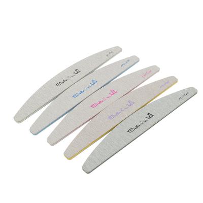 China Double Sandpaper Zebra Professional Nail Files 80/80 100/100 180/240 Grit Half Moon Japanese Nail File for sale