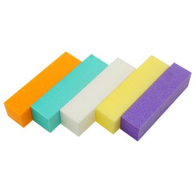 China Colorful Four Sided Square Manicure Sponge Nail Buffer Sanding Block 96*25*25mm for sale