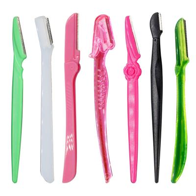 China Easy Shaving Eyebrow Hair Trimmer Eyebrow Knife Shaping Pink Eyebrow Shaper for sale