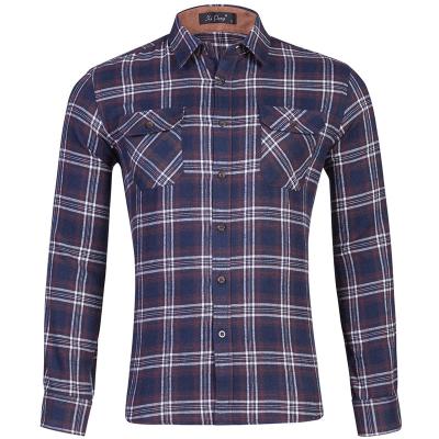 China Wholesale Men Business Casual Shirt Long Sleeve Flannel Anti-Pilling Long Sleeve for sale