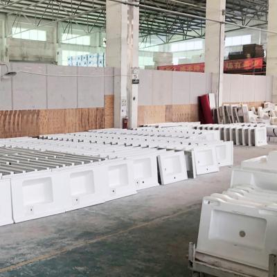 China Factory Price Long Narrow Modern Single Shelf Bowl Solid Artificial Stone Wall Hung Sink for sale