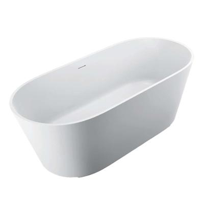 China Modern Artificial Stone 1.7m Solid Outdoor Bathtub Free Standing Bathtub Stone for sale