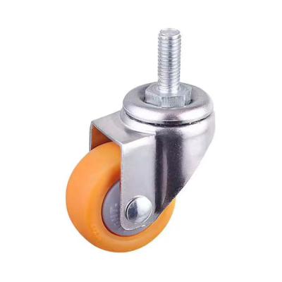 China Modern Furniture 25mm Orange MPP Swivel M8 Threaded Screw Caster Wheel for sale