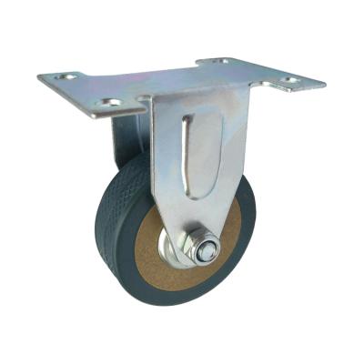 China 2 Rigid Inch Fixed Gray Rubber Light Duty Caster Wheel for sale