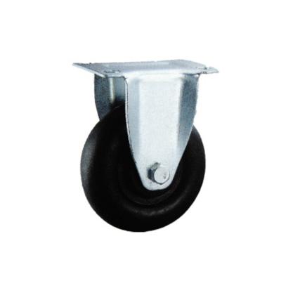 China 1 Inch Rigid Industrial Light Duty Caster Black Hard Rubber Wheel for sale