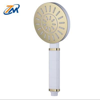 China With diverter TM 253G gold plastic rain shower head cixi shower bath hand held shower head for sale