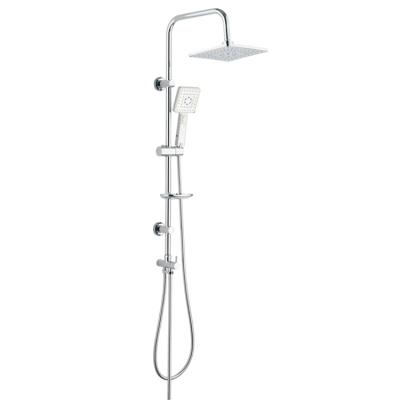 China Without Turnout 201 Bathroom Chrome Stainless Steel Tube Wall Mounted Rain Shower Sets for sale