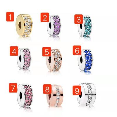 China Popular Women Crystal Spacer Clip Charms for DIY Bracelets Fashion Charms Fit Original Parmora Bracelet for sale