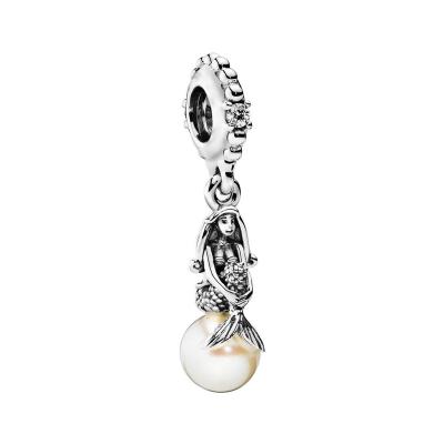 China Cheap Vintage 925 Sterling Silver The Little Mermaid Beads Fit Bracelet Jewelry Pendant Charm For Jewelry Making DIY Bracelet for sale