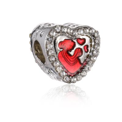 China Jewelry Making DIY Bracelet Making Parmora High Quality Heart Love Rhinestone Beads and Charm Pendant for Snake Chain Bracelet Shining at Party for sale