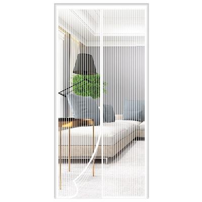 China Hot Sale Waterproof Polyester Summer Mosquito Repellent Curtains Magnetic Mosquito Net Over The Door Magnets Screen Door Curtain for sale