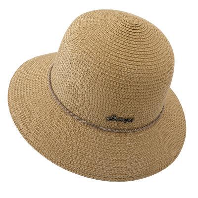 China New JOINT Ladies Straw Hat Spring / Summer Hat With Metal Logo for sale