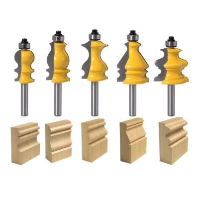 China CNC Milling Machining 5 Bit Casing & Router Bit Base Molding Set - 8mm Shank CNC Cutter For Woodworking for sale