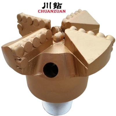 China Construction 180 mm with 4 wings PDC drag bit suitable for soft to medium hard rock formations for sale