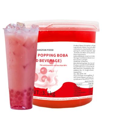 China Bubble Tea/Smoothies/Professional Jumping Strawberry Flavor Dessert Beads Jumping Boba For Milk Tea for sale