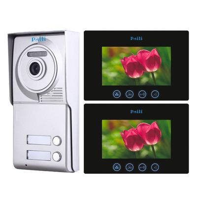 China 2 Hands-free Video Maintenance 1 Apartment/Family Door Phone Intercom Doorbell Cameras With 2 Button 2 Monitor Waterproof for sale