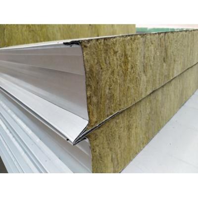 China Waterproof Fireproof Heat Insulation Rock Wool Sandwich Panel for sale